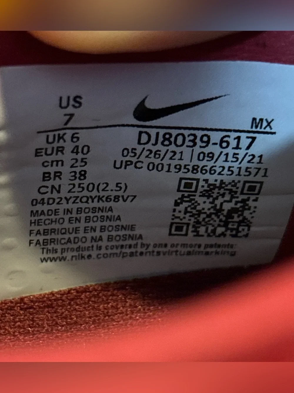 Nike Tiempo Legend 9 Elite SG Pro DJ8039-617 TeamRed Kangaroo Soccer Cleat Sz 7M